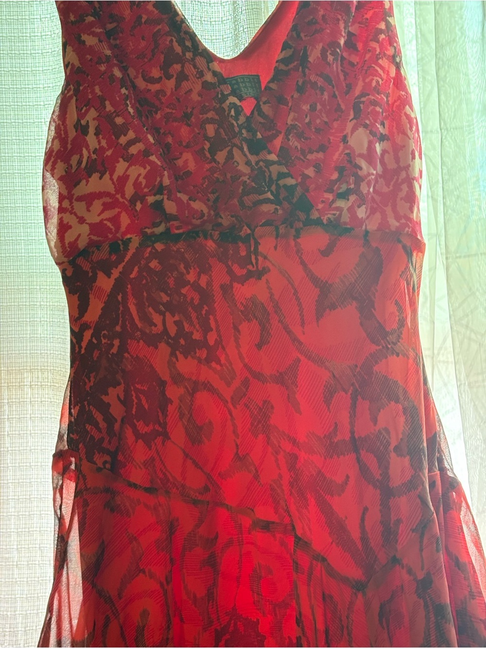 Rabbit Rabbit Rabbit Pink and Black Patterned V-Neck Maxi Dress - Picture 2 of 3